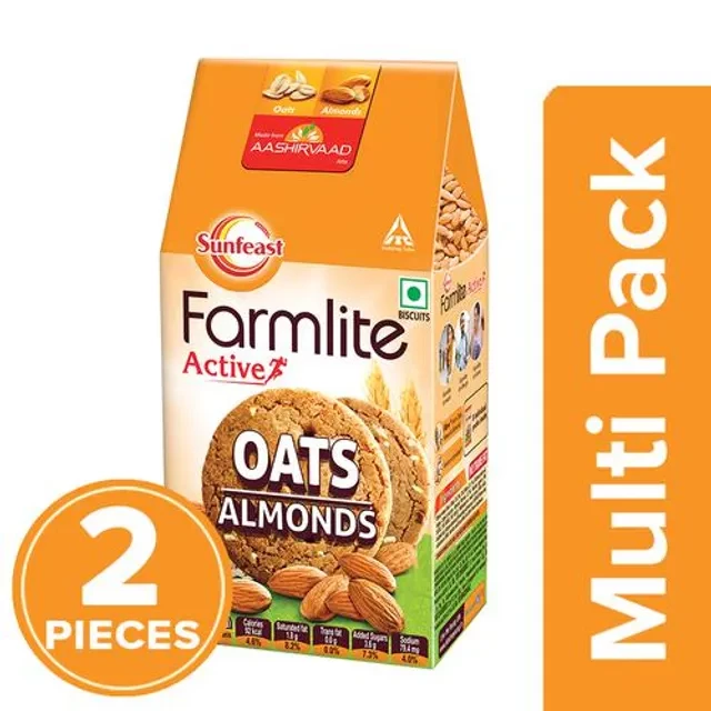 Sunfeast Farmlite Oats and Almonds, 150 g (Pack of 2)-1.webp
